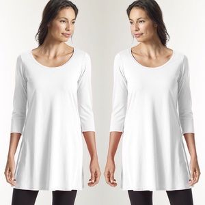 J. Jill Pure Jill Ballet Sleeve Tunic Tee White